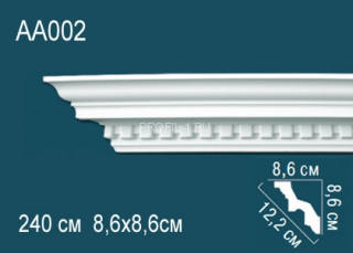 Потолочный плинтус с рисунком Перфект AA002 полиуретан 86х122х86 мм 240 см