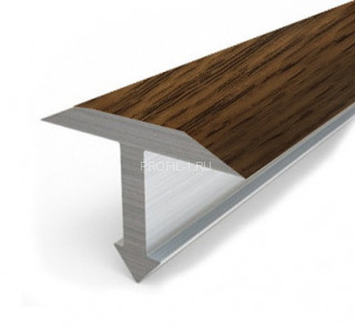 Алюминиевый профиль Т-образный 26 мм Т-26 Л Темный дуб 2,7 м (упаковка 10 штук)