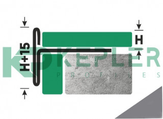 Т-профиль из нержавеющей стали закладной торцевой 15 мм FFT 15 P полированная сталь 270 см