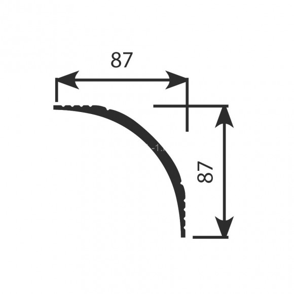 Потолочный плинтус Cosca KX-009 белый полистирол 87х87 мм 2м