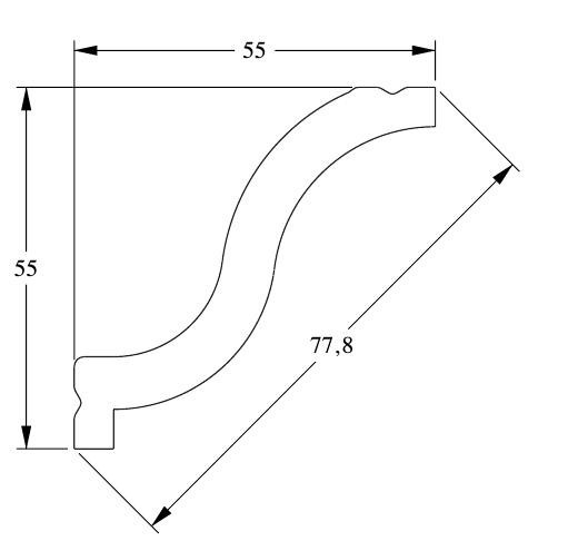 Потолочный плинтус Orac Decor Duropolymer CX108 белый полистирол 54х55 мм 2м