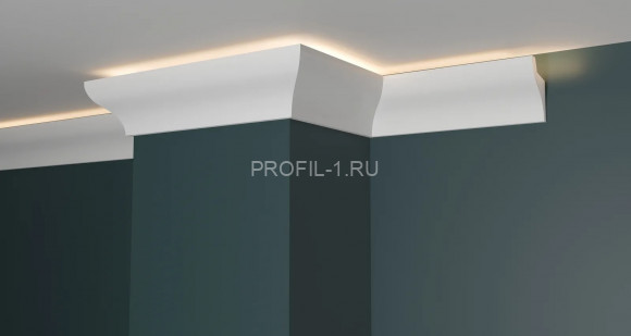 Потолочный плинтус с подсветкой Decor-Dizayn DD506 полистирол белый, под покраску 50х33х2000 мм