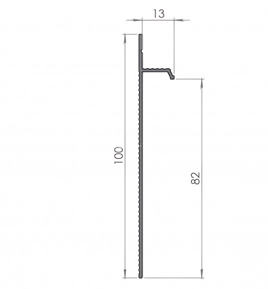 Алюминиевый плинтус для гипсокартона 100х14 мм Диал 9145 черный 3 м