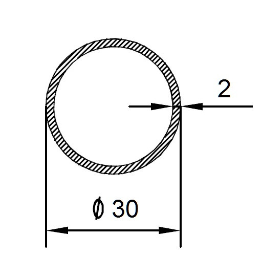 Алюминиевая труба 30х2 мм 3 метра