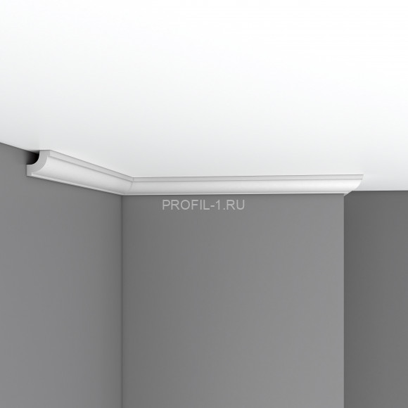Плинтус потолочный  30х30х2400 мм Decomaster 96123 из полиуретана белый под покраску