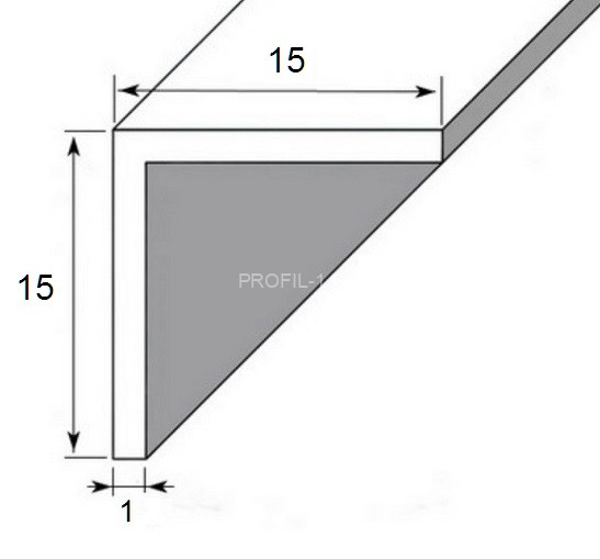 Алюминиевый уголок 15х15х1 мм 3 метра черный муар Алюминиевый уголок 15х15х1 мм 3 метра черный муар