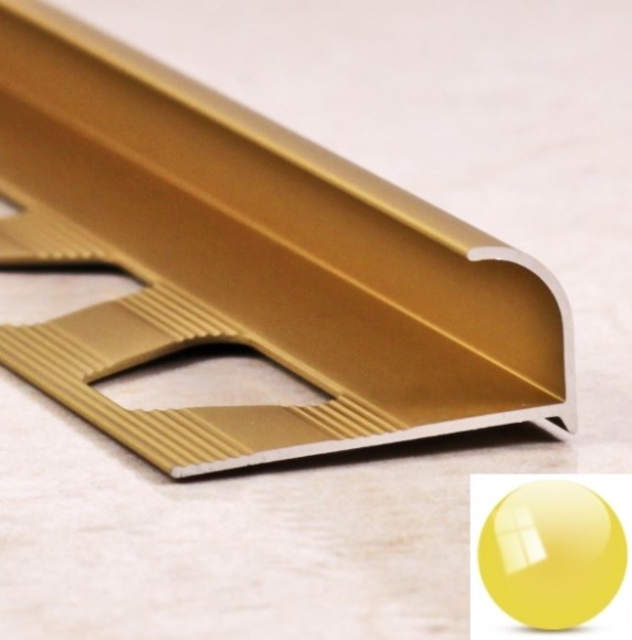 Алюминиевая раскладка внешняя 14 мм ПО-14 золото глянец 2,7 м