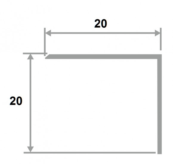 Латунный уголок равнополочный PА 20 OS 20х20 шлифованный 3м