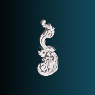 Декоративный орнамент Перфект G2343R правый белый 315х142х35 мм