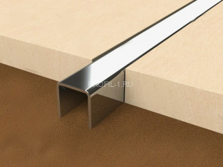 П-образный профиль из нержавеющей стали 10х15 мм SUP15-10H серебро глянец 2,7 м