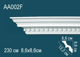 Потолочный плинтус гибкий с рисунком Перфект AA002F полиуретан 86х122х86 мм 230 см