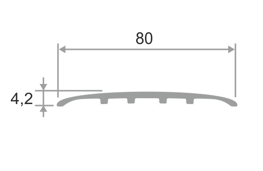 Алюминиевый порог одноуровневый 80 мм ПО-80 бронза глянец 2,7 м Алюминиевый порог одноуровневый 80 мм ПО-80 бронза глянец 2,7 м