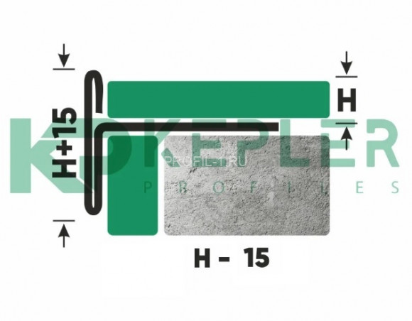 Т-профиль из нержавеющей стали закладной торцевой 15 мм FFT 15 S сатинированная сталь 270 см