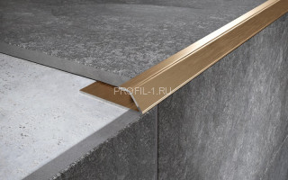 С-профиль из нержавеющей стали окантовочный скошенный 10 мм FPG 10 GS золото сатинированное 270 см