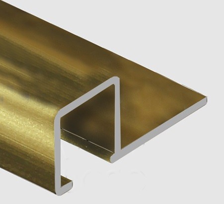 Профиль для плитки П-образный алюминий 10х10 мм PV31-05 золото блестящее 2,7 м