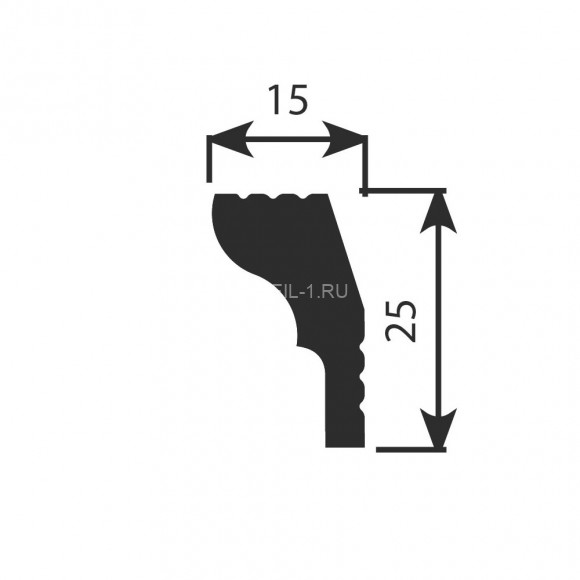 Потолочный плинтус Cosca KX-010 белый полистирол 15х25 мм 2м