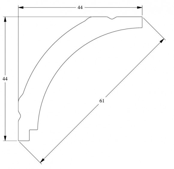 Потолочный плинтус Orac Decor Duropolymer CX109 белый полистирол 44х44 мм 2м