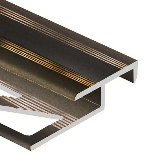 Профиль лестничный Т-образный 20х10 мм алюминий PV51-06 бронза матовая 2,7 м