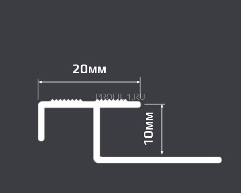 Профиль лестничный Т-образный 20х10 мм алюминий PV51-06 бронза матовая 2,7 м