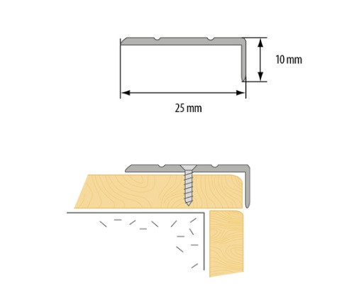 Угол-порог алюминиевый с насечками 25х10 Cezar LSW 25х10 орех золотой 2,7 м Угол-порог алюминиевый с насечками 25х10 Cezar LSW 25х10 орех золотой 2,7 м