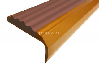 Угловой порог 42х23 мм алюминиевый противоскользящий АУ-42/23-Антик золото-коричневый 1,5 м