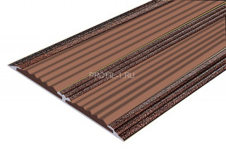 Алюминиевая полоса с 2-мя резиновыми вставками АП-70-Антик медь-коричневый 2,0 м