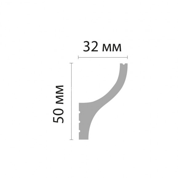Плинтус потолочный DECOMASTER D506 ДМ (50x32x2000) под подсветку ударопрочный, белый, под покраску