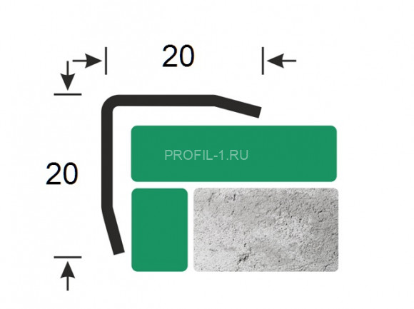 Уголок из нержавеющей стали равнополочный ПБ 20х20 (скос AISI 304) полированный 3 м