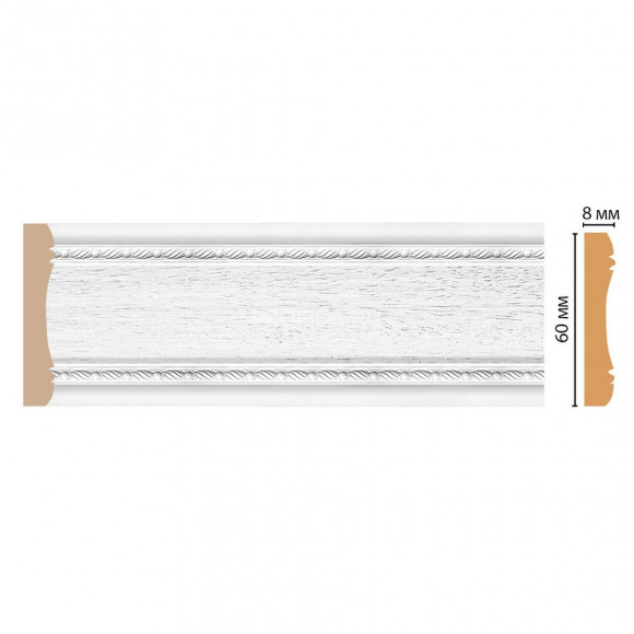 Молдинг DECOMASTER 185-16 (60x8x2400) цвет Белый Молдинг DECOMASTER 185-16 (60x8x2400) цвет Белый