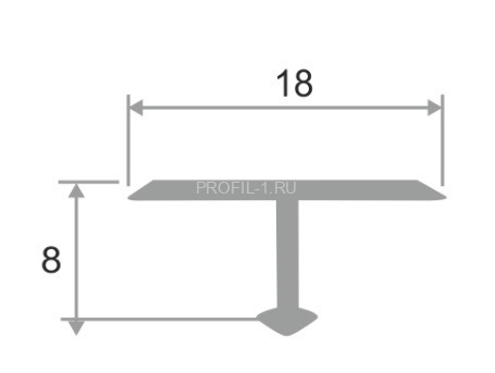 Алюминиевый Т-профиль ламинированный 18 мм ПТ-18 210 Венге чёрный 2,7 м