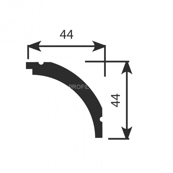 Потолочный плинтус Cosca KX-011 белый полистирол 44х44 мм 2м