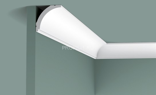 Гибкий потолочный плинтус Orac Decor Duropolymer CX109F белый полистирол 44х44 мм 2м