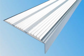 Порог угловой алюминиевый с резиновой вставкой 22х98 мм АУ-98 белый 3,0 м