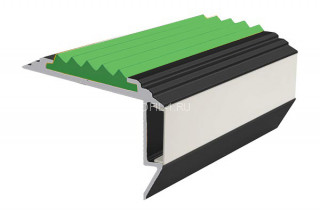 Алюминиевый порог угловой противоскользящий с подсветкой 26х45 мм АУ-45-LED-Анод черный-зеленый 2,0 м Алюминиевый порог угловой противоскользящий с подсветкой 26х45 мм АУ-45-LED-Анод черный-зеленый 2,0 м