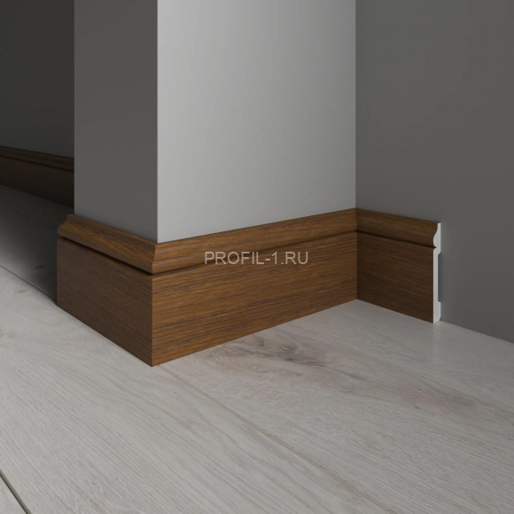 Напольный плинтус Decor-Dizayn 005-85SH полистирол под дерево 79х13х2400 мм