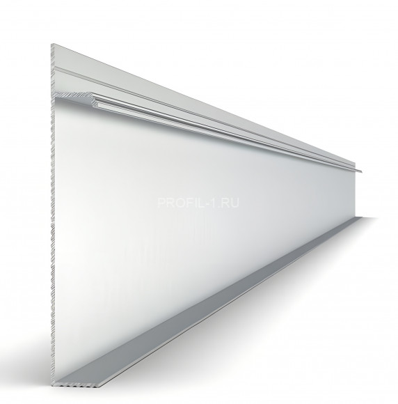 Алюминиевый плинтус для гипсокартона 100х15 мм Диал 9146 серебро 3 м