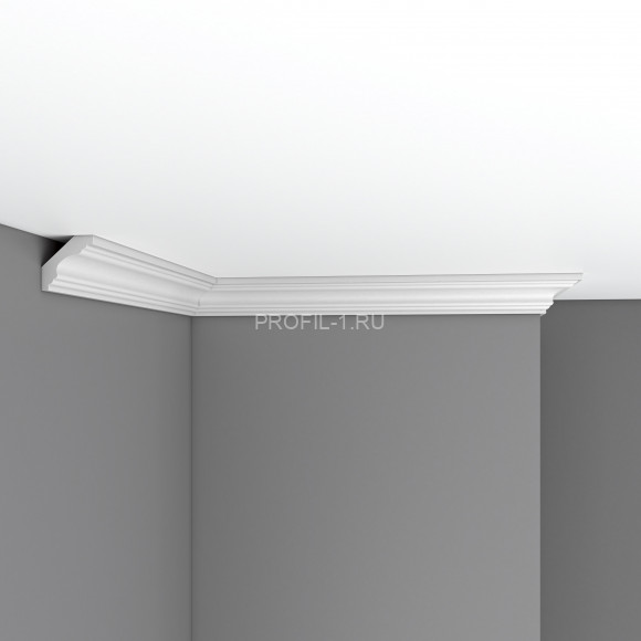 Плинтус потолочный гибкий FLEXIBLE 41х41х2400 мм Decomaster 96159 FL из полиуретана белый под покраску