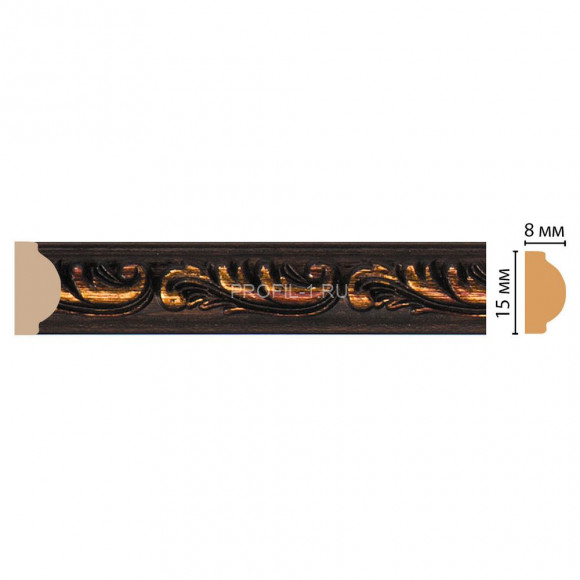 Молдинг DECOMASTER 130-966 ДМ (15x8x2400) цвет Венге с медью