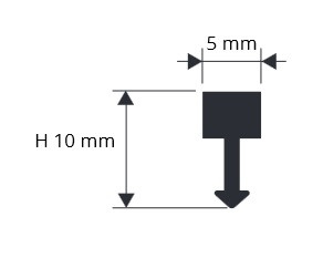 Латунная вставка 5х10 Progress Profiles PITOL 510 полированный 2,7 м