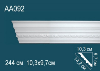 Потолочный плинтус с рисунком Перфект AA092 полиуретан 97х142х103 мм 244 см