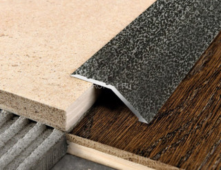 Алюминиевый порог разноуровневый 32 мм с насечками С2 КР Алюминиевый антик 2,7 м (упаковка 10 штук)