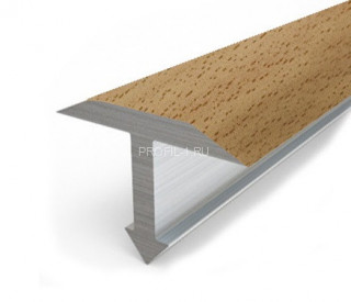 Алюминиевый профиль Т-образный 26 мм Т-26 КД Бук светлый 2,7 м (упаковка 10 штук)