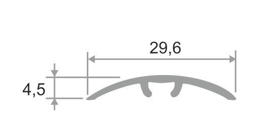 Алюминиевый порог одноуровневый 30 мм ПО-31 серебро матовое 2,7 м