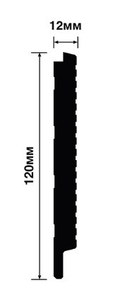 Стеновая панель Hiwood LV127L BR395K под дерево 120х12 мм 2,7 м