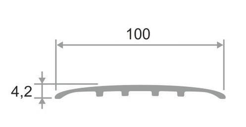 Алюминиевый порог одноуровневый 100 мм ПО-100 золото глянец 2,7 м