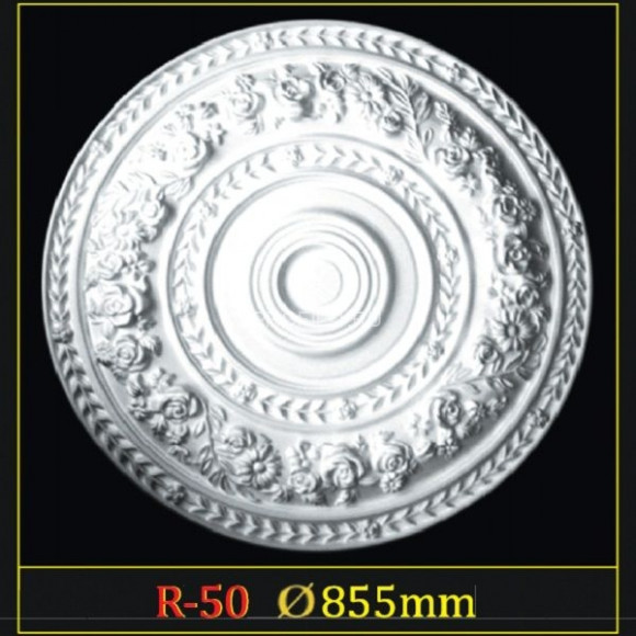 Потолочная розетка Glanzepol R-50 855 мм белая полистирол Потолочная розетка Glanzepol R-50 855 мм белая полистирол