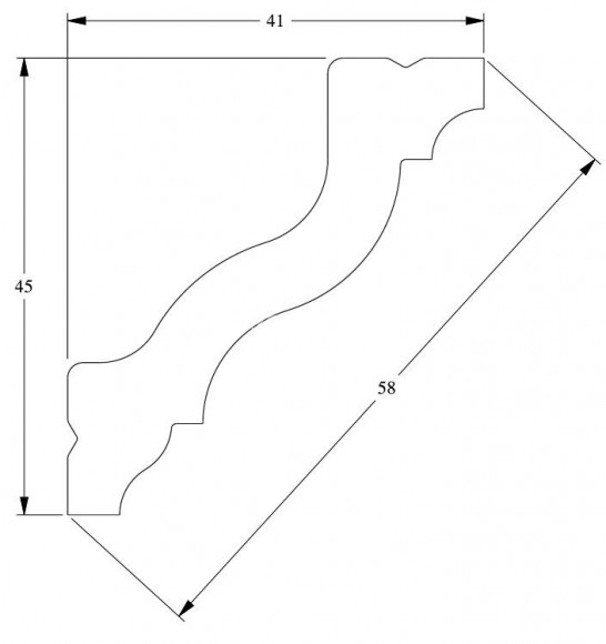 Потолочный плинтус Orac Decor Duropolymer CX110 белый полистирол 45х41 мм 2м