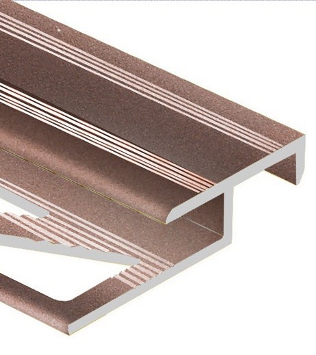 Профиль лестничный Т-образный 20х10 мм алюминий PV51-14 розовый матовый 2,7 м
