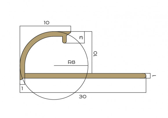 С-профиль 10 мм латунный NEEXY PVL17-05 ANTCL антик медь светлая 2.7м