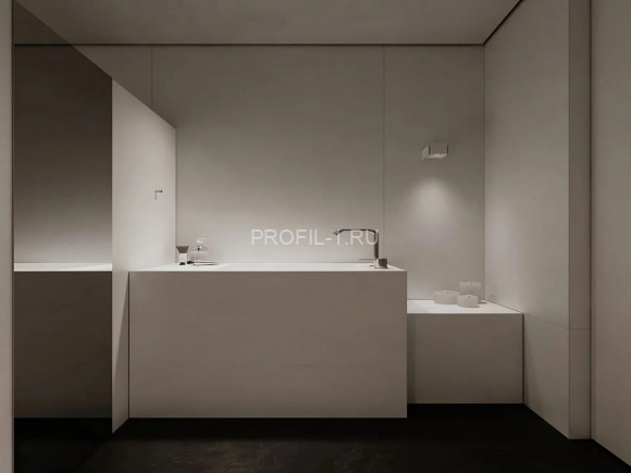 Теневой профиль потолочный под подсветку алюминиевый Laconistiq Gips Ultra черный муар 42.5х37х3000 мм